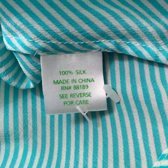 Lilly Pulitzer Silk Striped Moxy Top Blouse Size Small Blue White Style 48607 - Picture 8 of 10